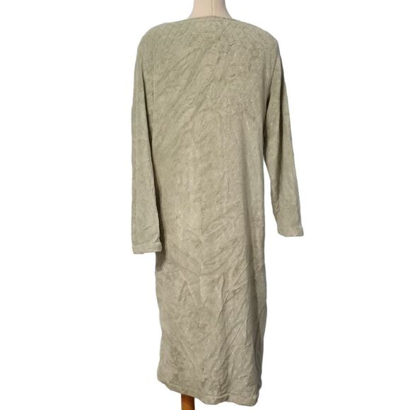 Vintage Oscar Dela Renta Full Zip Night Robe Maxi Mint Green Small/Medium - Picture 2 of 12